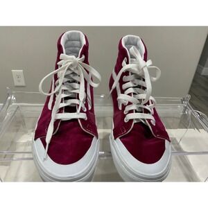 Vans Sk8 Hi‎ Burgundy Velvet High Top Sneakers Women's